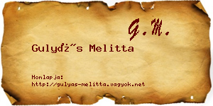 Gulyás Melitta névjegykártya